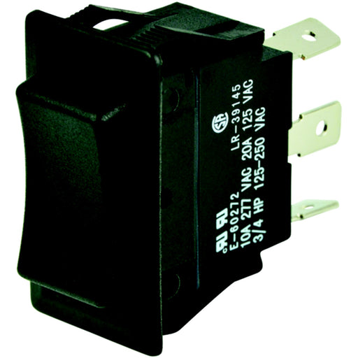 BEP 1001712 Rocker Switch, On-Off-On, DPDT, 1/4" Blade Terminals