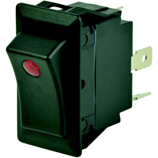 BEP 1001714 Rocker Switch, Off-On, SPST, 1/4" Blade Terminals, Illuminated Red