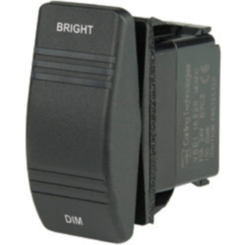 BEP 1001806 Weather Resistant Contura Dimmer Rocker Switch, (On)-Off–(On), SPDT, 1/4" Blade Terminals