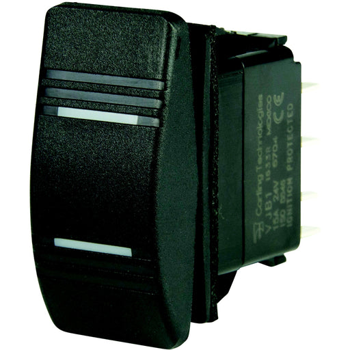 BEP 1001808 Weather Resistant Contura Rocker Switch, On-Off-On, DPDT, 1/4" Blade Terminals, Illuminated Amber (2 Positions)