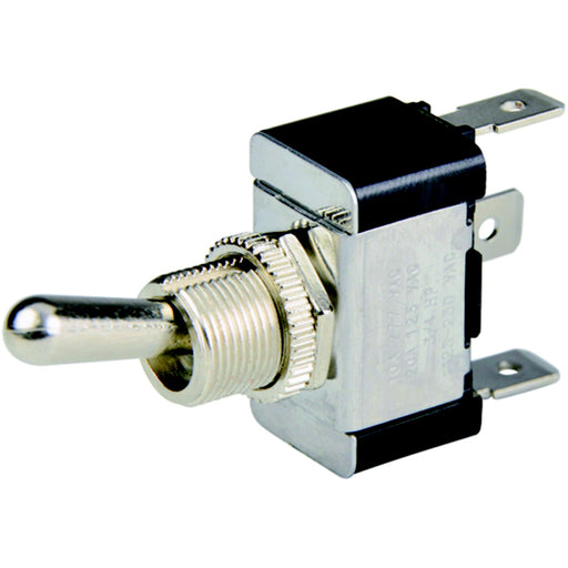 BEP 1002001 Chrome Plated Toggle Switch, On-Off-On, SPDT, 1/4" Blade Terminals