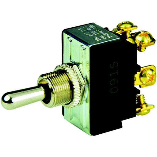 BEP 1002012 Chrome Plated Toggle Switch, (On)-Off-(On), DPDT, #6–32 Screw Terminals