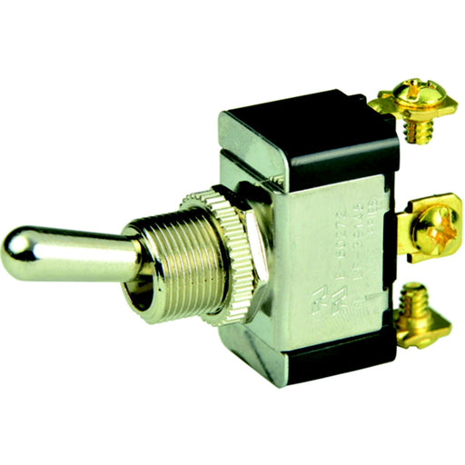 BEP 1002015 Chrome Plated Toggle Switch, On-Off-(On), SPDT, #6–32 Screw Terminals