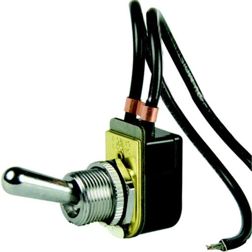 BEP 1002023 Chrome Plated Toggle Switch, Off-On, SPST, 6" Wire Leads