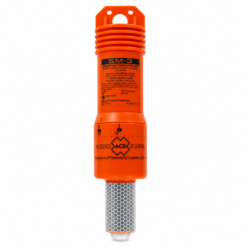 ACR SM-3 Self-Igniting Lifebuoy Marker Light — Auto Water-Activated, 360°, USCG/MED/SOLAS | ACR 3947