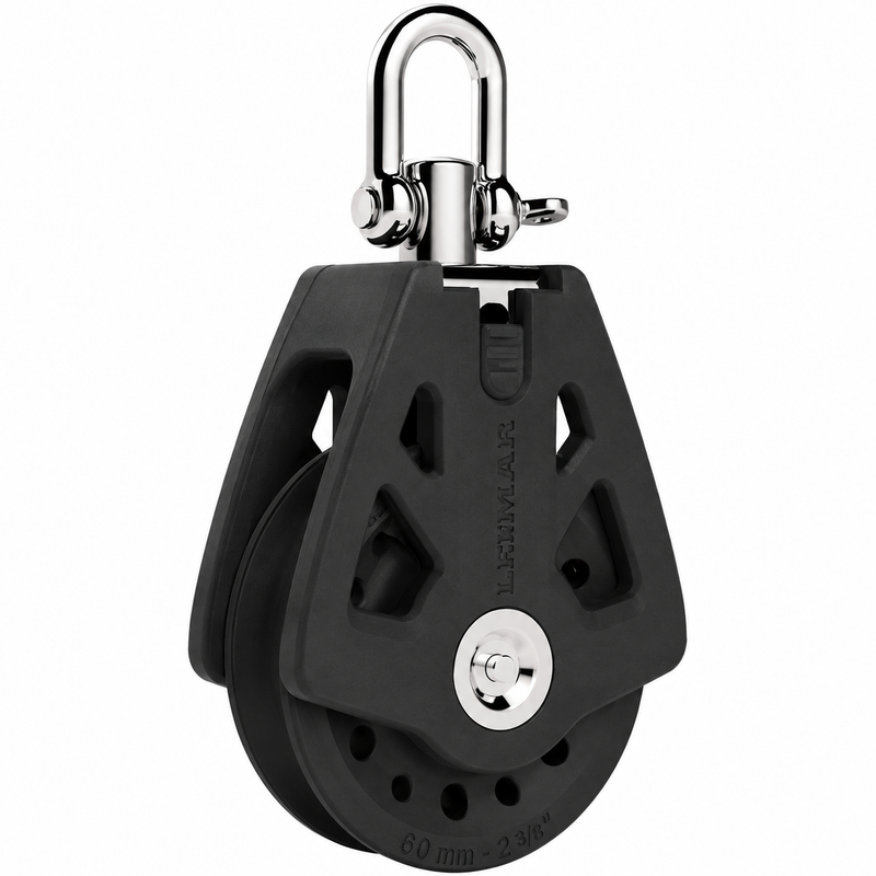 Lewmar 50mm Synchro Halyard Block – Black, 1/4”–3/8” Line