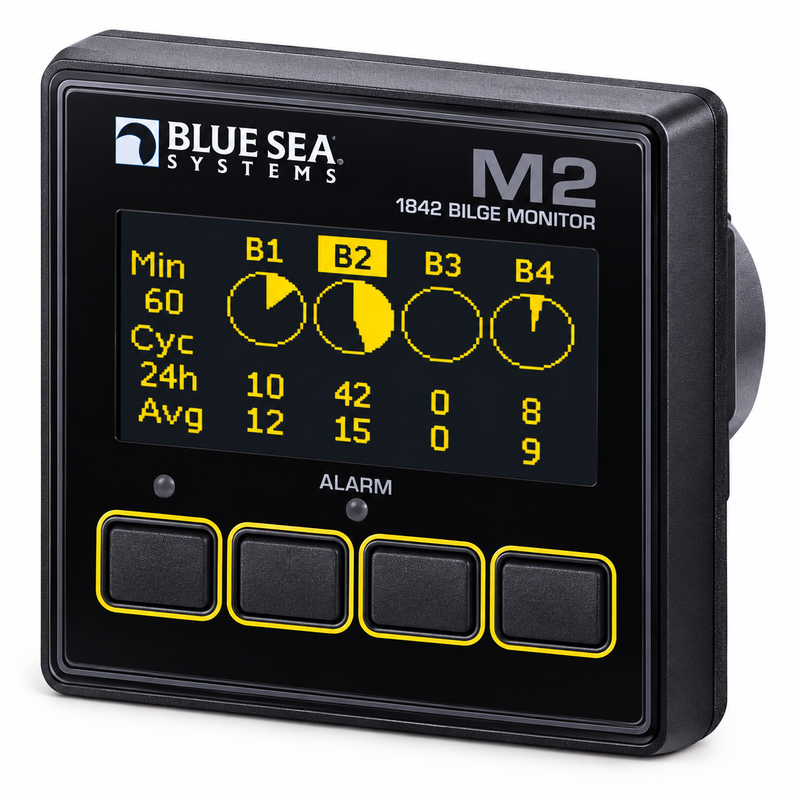 Blue Sea Systems M2 OLED AC Multimeter | Panel-Mount Shore Power Monitor