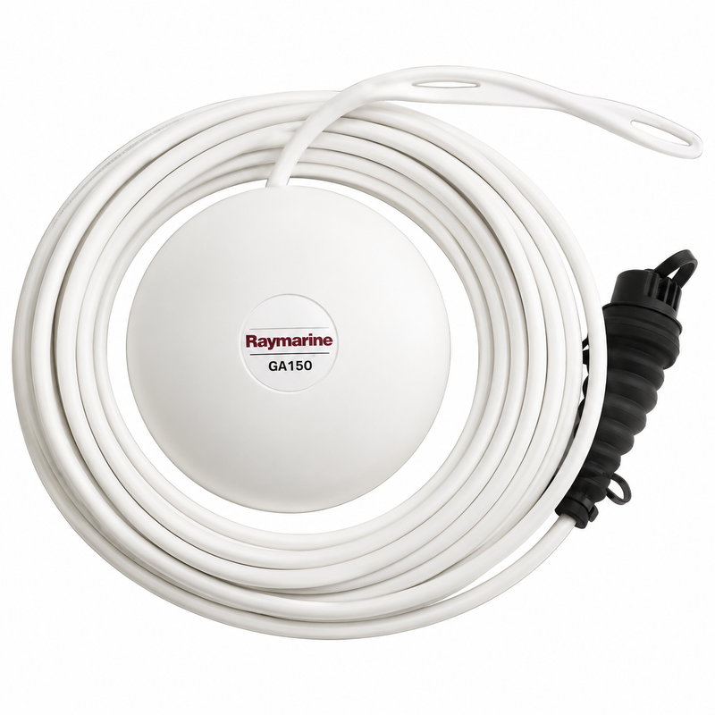 Raymarine GA150 External GPS Patch Antenna – 50-Channel GNSS | 10 m Cable | Flush or Pole Mount | RAY-A80288