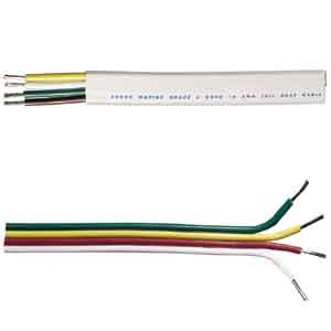 Ancor Flat Cable 16/4 - 16/4 1'(100')TIN White Trlr Cable | 154010FT