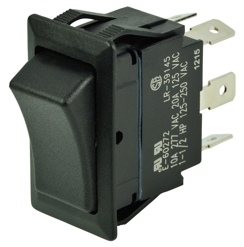 BEP 1001712 non-illuminated DPDT rocker switch, maintained On-Off-On.