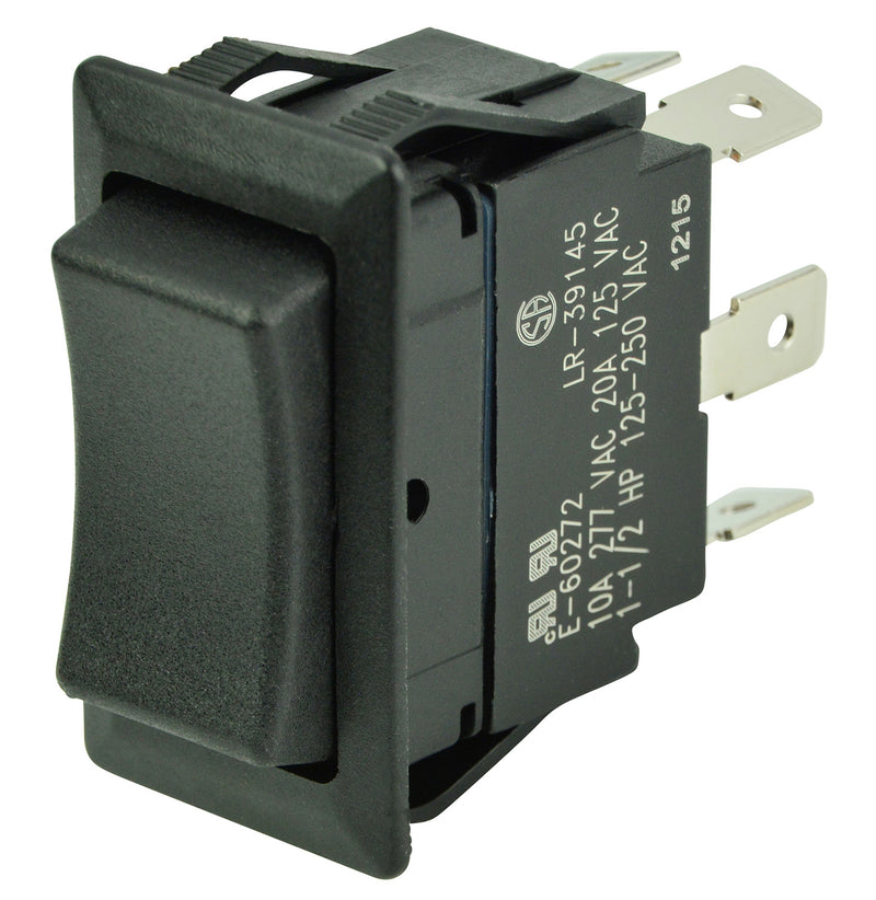 BEP 1001713 non-illuminated DPDT rocker switch, momentary (On)-Off-(On).