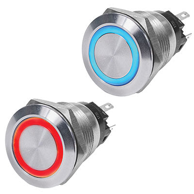 Blue Sea Systems LED Push Button Switches - Switch SS Btn 10A Off-on Red | 4162