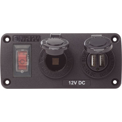 Blue Sea Systems Accessory Panel - Panel Acc H2O Usb & Socket | 4363