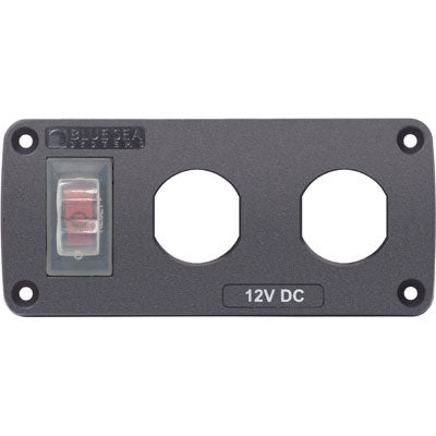 Blue Sea Systems Breaker Switch Panel - Panel Acc H2O 2 Socket Blank | 4364