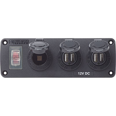 Blue Sea Systems Accessory Panel - Panel Acc H2O 2 Usb's & Socket | 4365