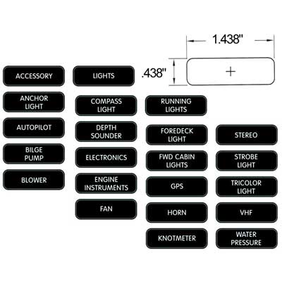 Blue Sea Systems Panel Label Sets - DC Extended Label Set (120) | 8039
