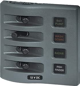 Blue Sea Systems WeatherDeck Water Resistant DC Panel 4-Position Grey (BSS 4304)