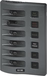 Blue Sea Systems WeatherDeck Water Resistant DC Panel 6-Position Grey (BSS 4306)