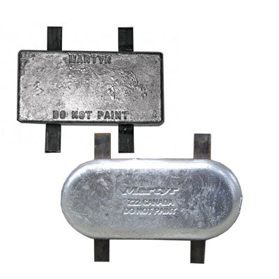 Martyr Weld On Anodes - Zn Hull 2ST/ST 14" X 6.5 X 1.5 | Z22SZ