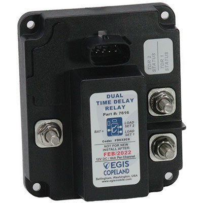 EGIS Dual Time Delay Relay - Tdr Dual Outpt Relay 12V 2X80A | 7616