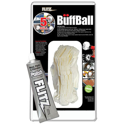 Flitz Buff Ball With Polish - Lrge White Buff Ball W/polish | PB101-50