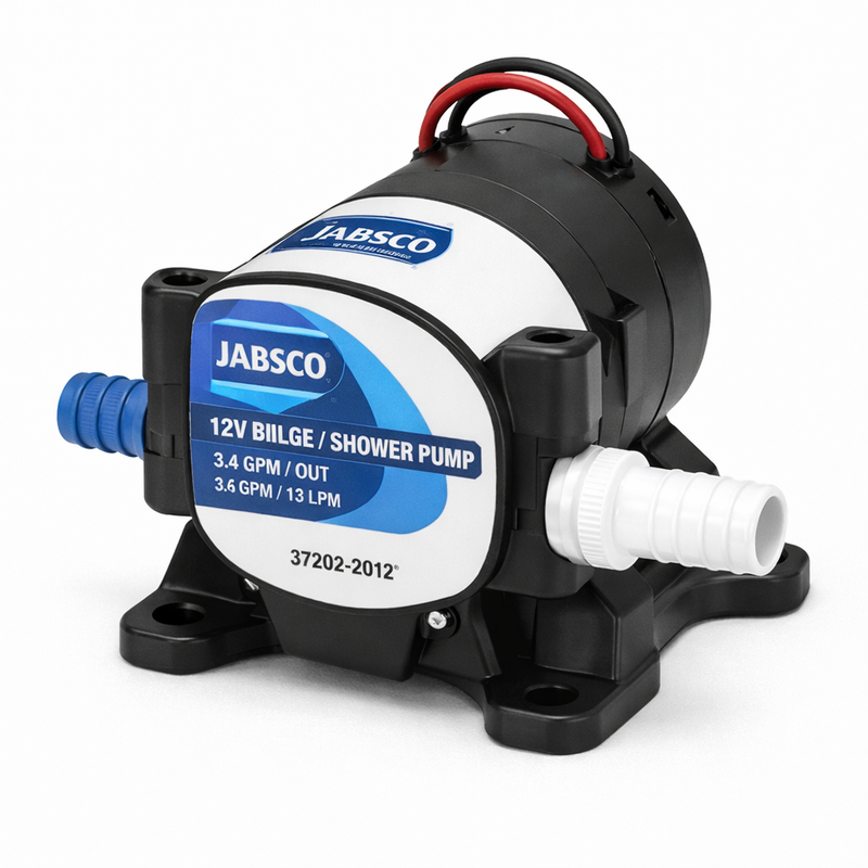 Jabsco 12V Bilge/Shower Pump 3.4 GPM - Dual-Purpose Marine Pump