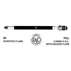 Propane Hose Assemblies - 1-1/2' POLX1/4" Inv Flare Hose | I4C18MI4POL
