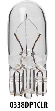 Perko 0338DP1CLR 5 W wedge-base bulb. One bulb shown; retail pack contains two bulbs.
