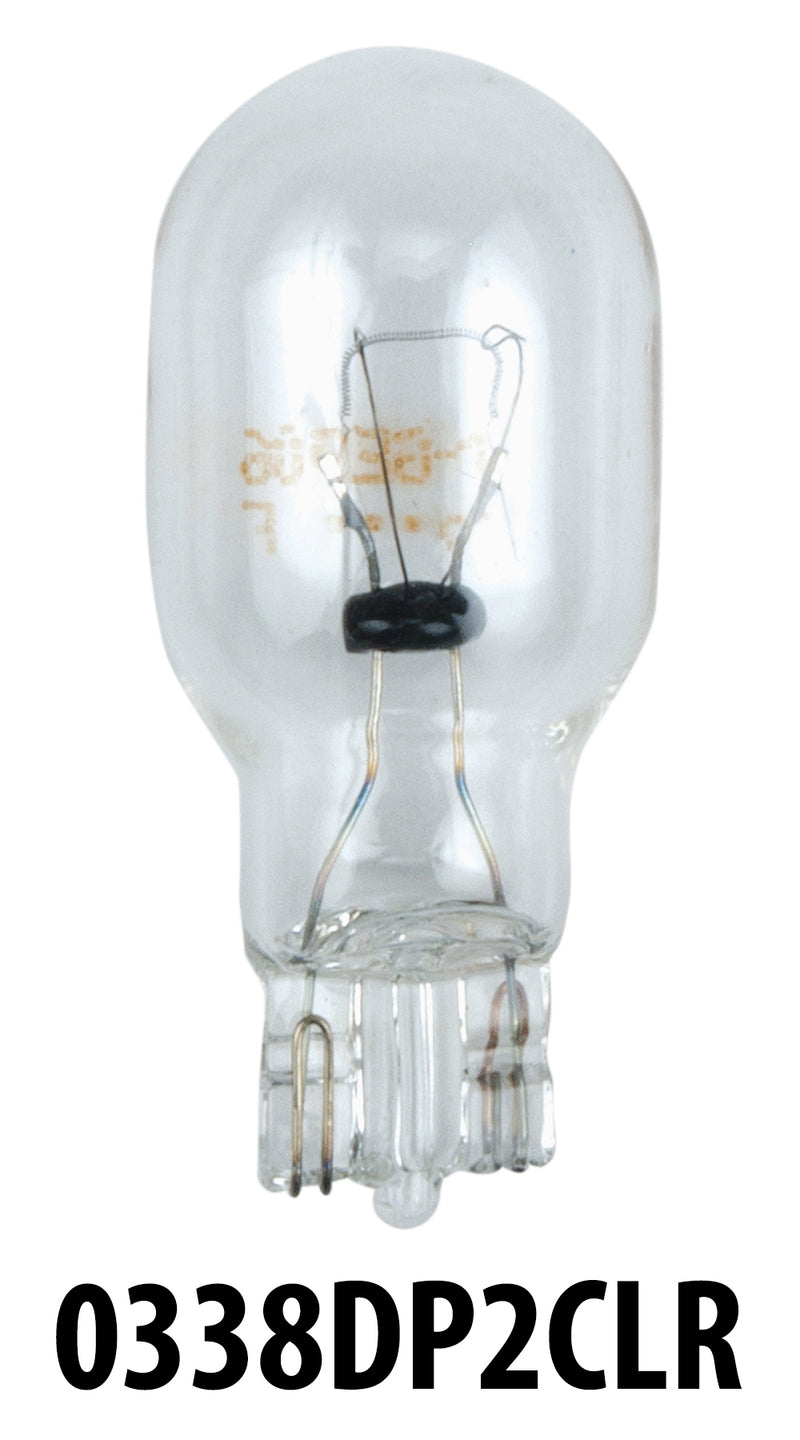 Perko 0338DP2CLR 9 W wedge-base bulb. One bulb shown; retail pack contains two bulbs.