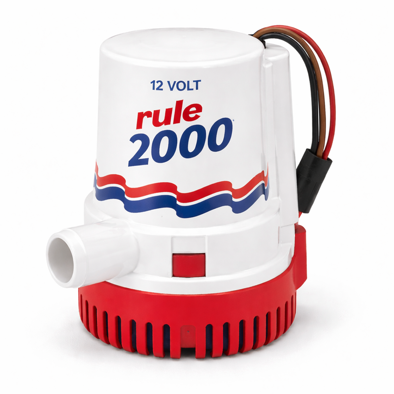 Rule 12V 2000 GPH Bilge Pump - 5-Year Warranty High-Capacity Marine Pump