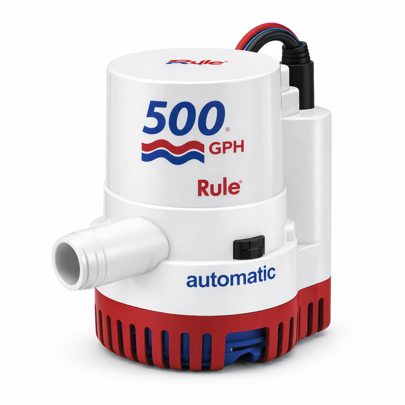 12V 500 GPH Bilge Pump - Automatic Marine Water Removal
