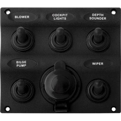 Sea-Dog Nylon 5-SWITCH Panel W/socket | 424605-1