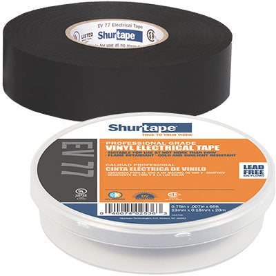 Shurtape Electrical Tape - Black Prof Grd Elec 3/4"X66' | EV077B-BLACK