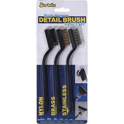 Star brite Detail Brush Set - Detail Brush 3/PK(NYL,BR,S/S) | 40073