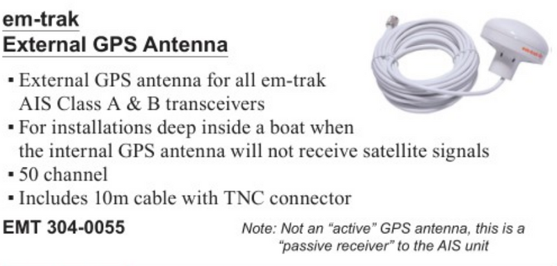 em-trak External GPS Antenna (EMT 304-0055)