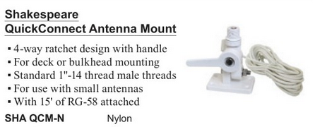 Shakespeare QuickConnect Antenna Mount QCM-N Nylon (SHA QCM-N)