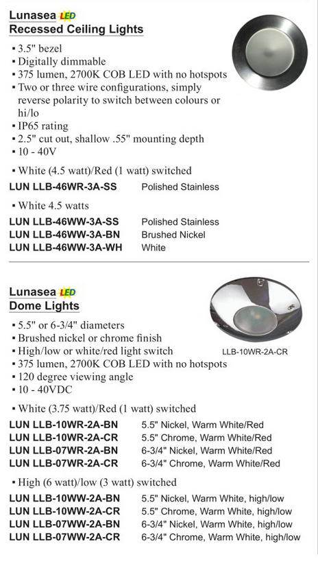 Lunasea LED Recessed Ceiling Light LLB-46WR-3A-SS Polished Stainless (LUN LLB-46WR-3A-SS)