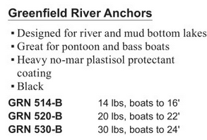 Greenfield River Anchor 30 lbs Black GRN 530-B