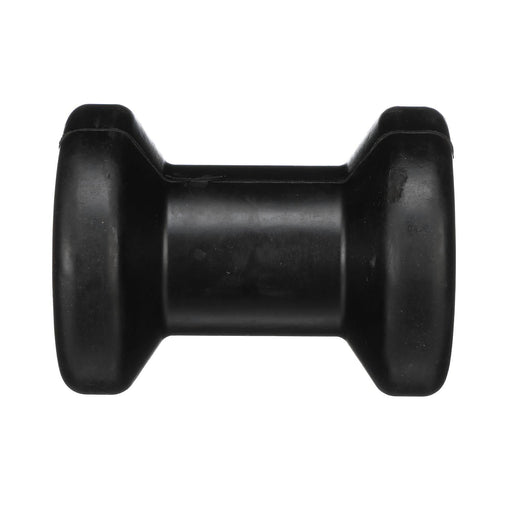 Seachoice black rubber spool roller with plastic sleeve. Representative family photograph; one roller in the selected catalog size.