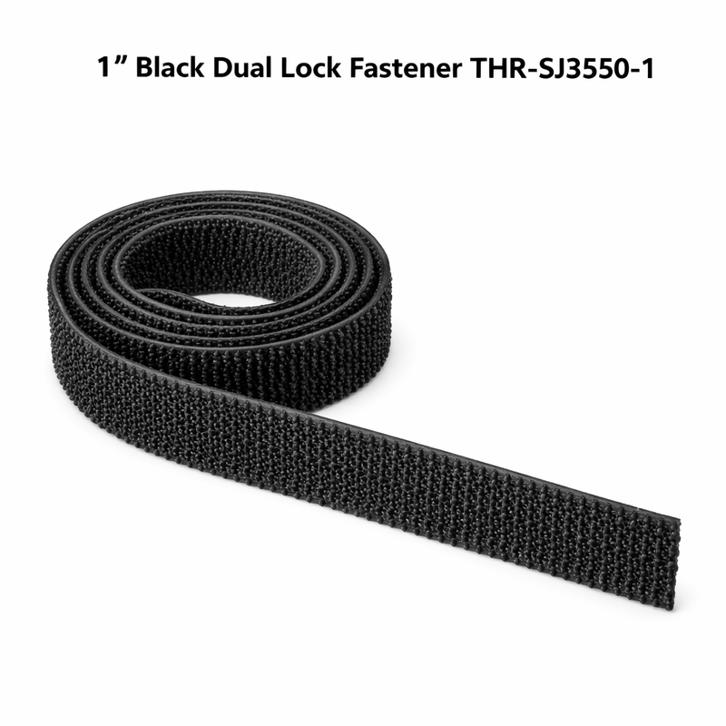 1" Black Dual Lock Fastener - Marine Hook and Loop Tape