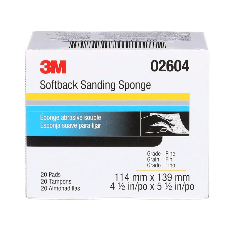 3M™ Softback Sanding Sponge, 02604, 4 1/2 in x 5 1/2 in (115 mm x 140 mm)