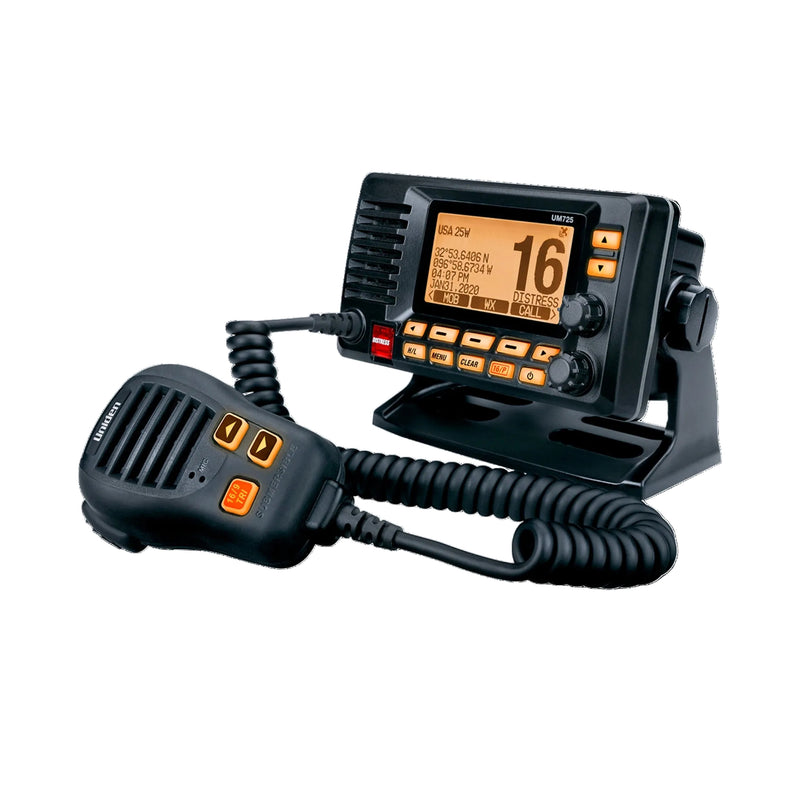 Uniden UM725BK Fixed Mount Class D DSC VHF Marine Radio – Black (UNI-UM-725BK)