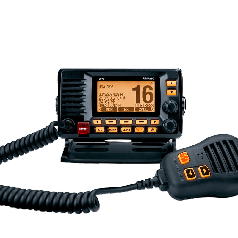 Uniden UM725GBTBK Fixed Mount VHF Marine Radio – Black (UNI-UM-725GBTBK)