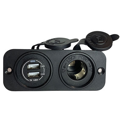 Vertex Dual Usb And 12V Socket - Usb-a & Usb-c 12V Power Socket | 82330