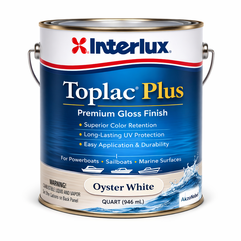 Toplac Plus Oyster White Marine Paint - Premium Gloss Finish - Quart