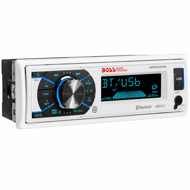 Boss Audio MCK632WB64 Marine Audio Kit — Receiver, 2 Pairs 6.5" Speakers & Antenna, White (153-MCK632WB64)