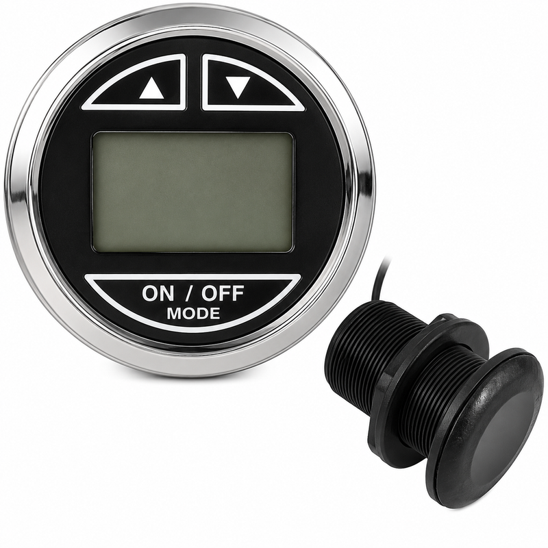 Faria Digital Depth Sounder - Chesapeake Black S/S Thru-Hull (FAR 13795)