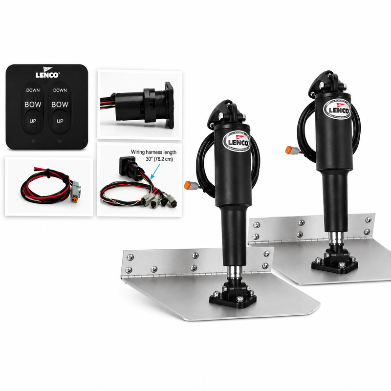 Lenco 15105102 12" x 12" Standard Trim Tab Kit with Tactile Switch