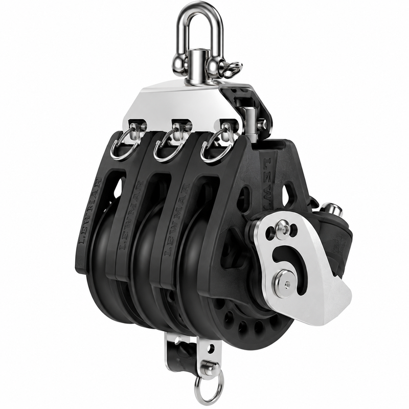 Lewmar 60mm Synchro Triple Block with Becket & Cam – Black | 29926010BK