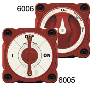 Blue Sea Systems M Series Battery Switch - Bat Swt 2POS 300A W/knob Black | 6006200